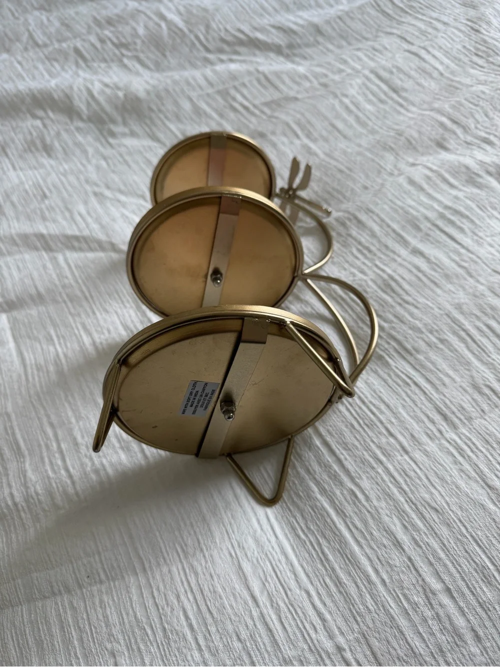 3-Tier Floral Ceramic Jewelry Stand with Gold Dragonfly Handle | Trinket Tray